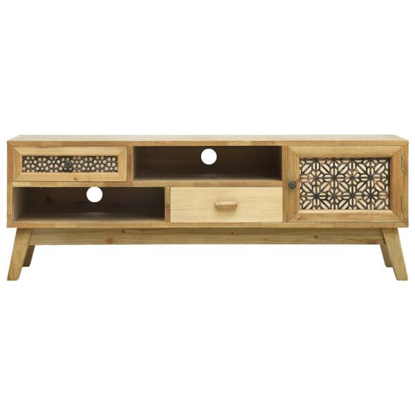 vidaXL TV Cabinet Brown MDF, Pine wood Medium Brown TV Cabinet