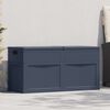 vidaXL Storage Box Black Plastic (with wood texture) 84.5 gal