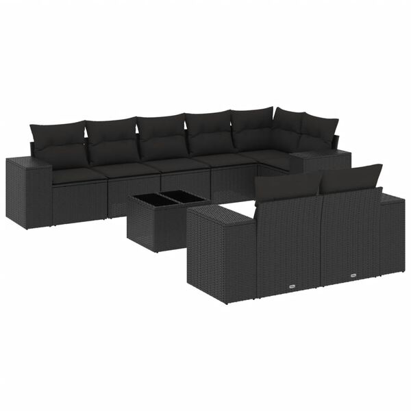 vidaXL Garden Sofa Set Black