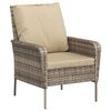 vidaXL Garden Chair With Footstool Light brown PE Rattan, Steel Medium
