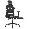vidaXL Gaming Chair Black and White Fabric (100% polyester), metal, plywood