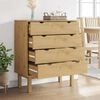 vidaXL Drawer Cabinet Natural wood Solid pine wood, Engineered wood