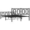 vidaXL Bed Frame Black Steel 53.1 x 74.8 in Double Bed Frame