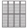 vidaXL 4-Panel Room Divider/Trellis Solid Fir Wood Gray 63.4"x70.9"