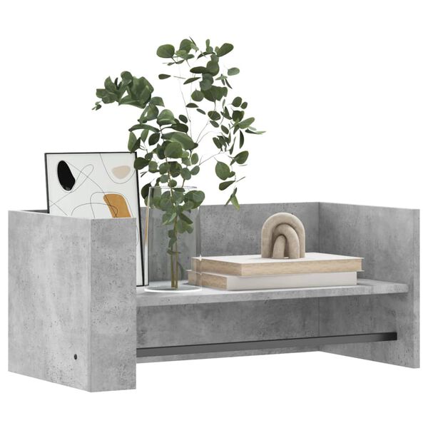 vidaXL Wall Shelf Concrete grey Engineered wood Medium Wall Shelf