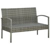 vidaXL Garden Sofa Set Poly rattan: Grey, Cushion: Dark grey