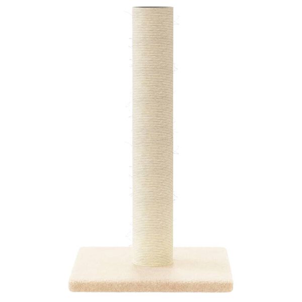 vidaXL Cat Scratching Post Cream Engineered wood, plush, sisal Medium