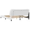 vidaXL Bed Frame White Faux leather, metal, solid pine wood, plywood