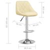vidaXL Bar Stool Set of 2 Cream Faux leather, chromed steel Adjustable