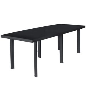 vidaXL Garden Table Anthracite Plastic 85 x 35.4 x 28.3 in Lightweight