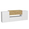 FMD TV Stand White and Artisan Oak Melamine-coated chipboard Large