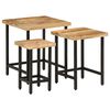 vidaXL Nesting Coffee Table Rough Mango and Black