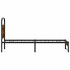 vidaXL Bed Frame Smoked Oak Steel and engineered wood Twin Size