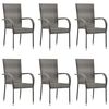 vidaXL Dining Set Grey Solid acacia wood, Powder-coated steel, PE rattan