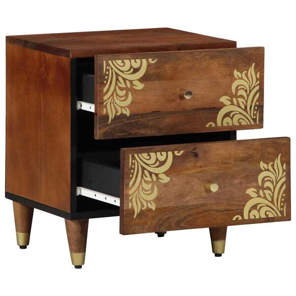 vidaXL Bedside Cabinet 2 pcs Honey Brown 15.75 x 12.99 x 18.11 in