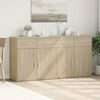 vidaXL Sideboards 2 pcs Sonoma Oak 31.1"x15"x31.5" Engineered Wood