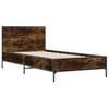 vidaXL Bed Frame Smoked Oak Engineered Wood and Metal