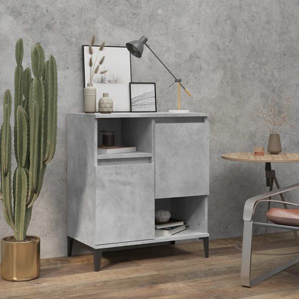 vidaXL Sideboard Concrete Grey Engineered Wood and Metal Medium