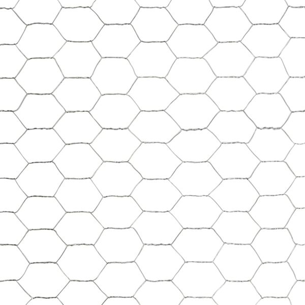 vidaXL Chicken Wire Fence Galvanized Steel 82'x4.9' Silver