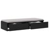 vidaXL Bed Drawers Black Oak 35.43 x 14.37 x 6.50 in Engineered Wood
