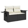vidaXL Garden Sofa Set Black, Cream White