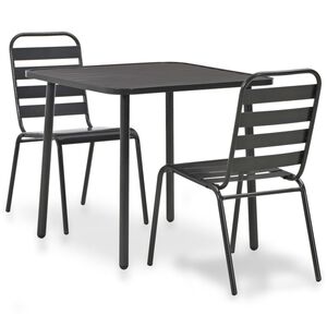 vidaXL Bistro Set Dark Grey E-coated and powder-coated steel Standard