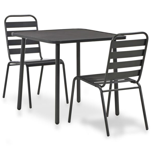 vidaXL Bistro Set Dark Grey E-coated and powder-coated steel Standard