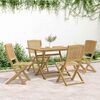 vidaXL Garden Chair Set of 4 Light Brown Solid Acacia Wood Normal