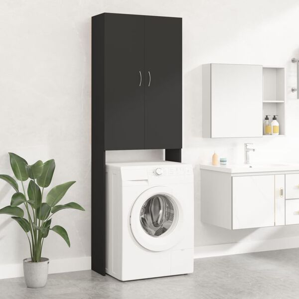 vidaXL Washing Machine Cabinet Black 25.2x10.0x74.8"