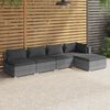 vidaXL Garden Lounge Set Gray PE rattan, powder-coated steel, plastic