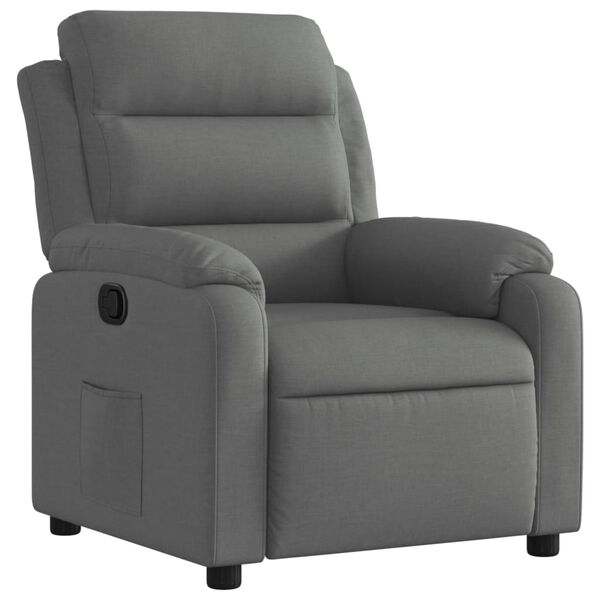 vidaXL Recliner Chair Dark Grey Polyester, Metal, Plywood Single