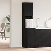 vidaXL Kitchen Cabinet with Drawer with Door Black oak Engineered wood