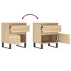 vidaXL Bedside Cabinet Set of 2 Sonoma Oak Engineered wood, metal Medium