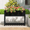 vidaXL Planter Black Solid pine wood Medium Wooden Planter Rectangular