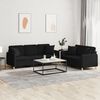 vidaXL Sofa Set Black Fabric (100% polyester), metal, textilene, plywood