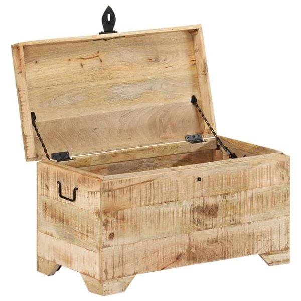 vidaXL Storage Chest Natural wood grain Solid rough mango wood Medium