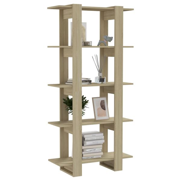vidaXL Book Cabinet Sonoma Oak Engineered Wood Medium Book Cabinet
