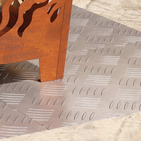 vidaXL Checker Plates 4 pcs Silver 19.7" x 15.7" Aluminium