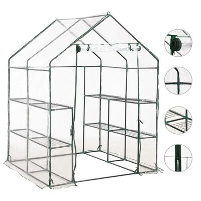 vidaXL Greenhouse with 8 Shelves 4.7'x4.7'x6.4'