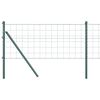 vidaXL Fence with Posts Green 2.6'x 82'Steel