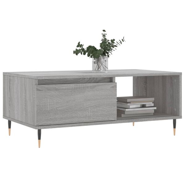 vidaXL Coffee Table Grey Sonoma Engineered wood, metal Medium