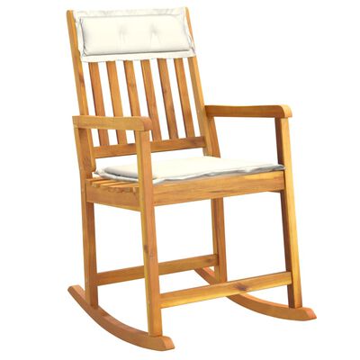vidaXL Rocking Chair with Cushions Solid Wood Acacia | vidaXL.com