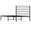 vidaXL Bed Frame Black Powder-coated steel Twin Bed Frame Rectangular