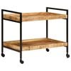 vidaXL Kitchen Trolley 31.5"x21.7"x27.6" Solid Rough Wood Mango