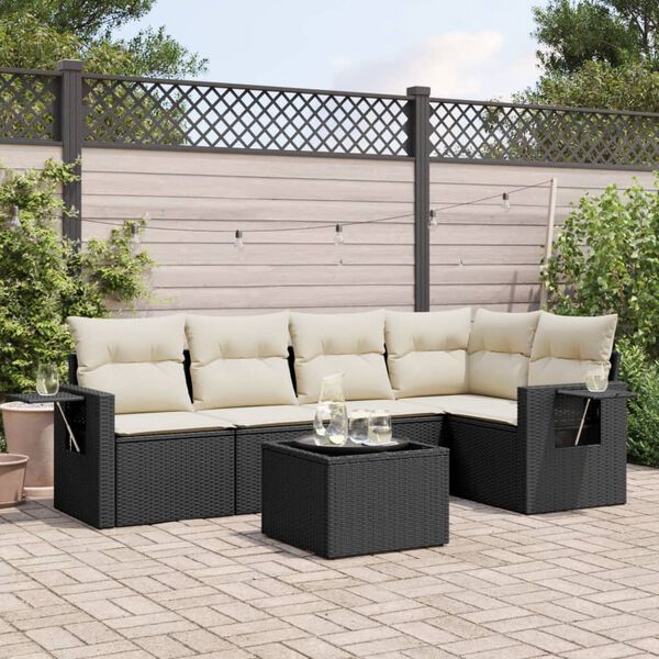 vidaXL Garden Sofa Set Black