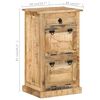 vidaXL Shoe Cabinet Natural wood Solid rough mango wood Compact