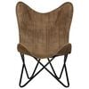 vidaXL Butterfly Chair Taupe Canvas (100% cotton) + powder-coated steel