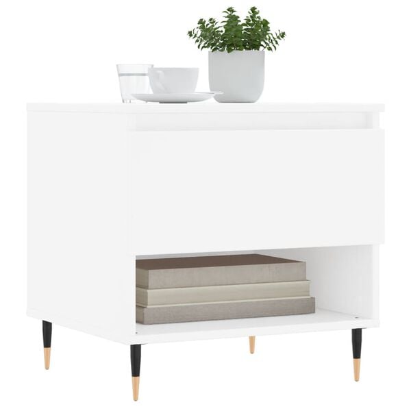 vidaXL Coffee Table White Engineered wood, Metal Medium Storage