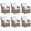 vidaXL Dining Set Brown and cream white