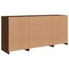 vidaXL Sideboard Brown oak Engineered wood, glass 56.1 x 14.6 x 26.4 in